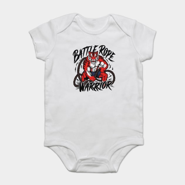 Battle Rope Warrior Gym Exercise Routine Workout Baby Bodysuit by Joaddo